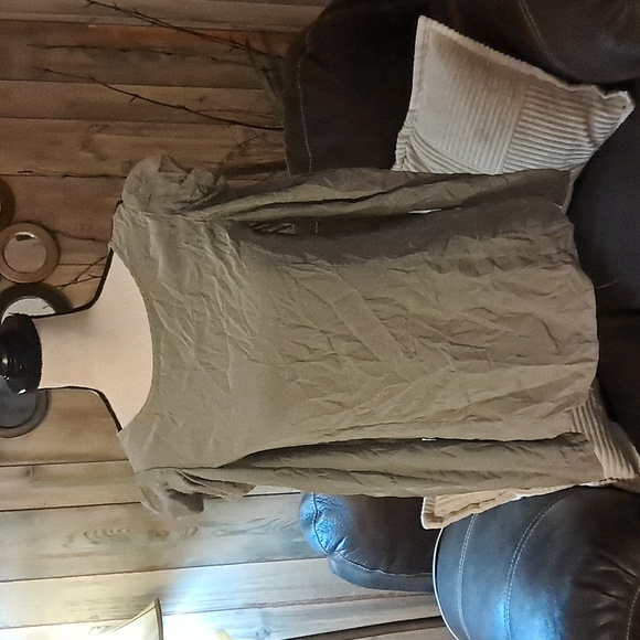 KIMBERLY TAYLOR Black and Gray Rusched Long Sleeve 100% Silk Top Size S - Picture 1 of 8